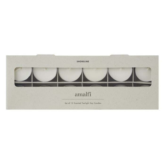Amalfi Shoreline Scented Tea Light Candles pack of 12