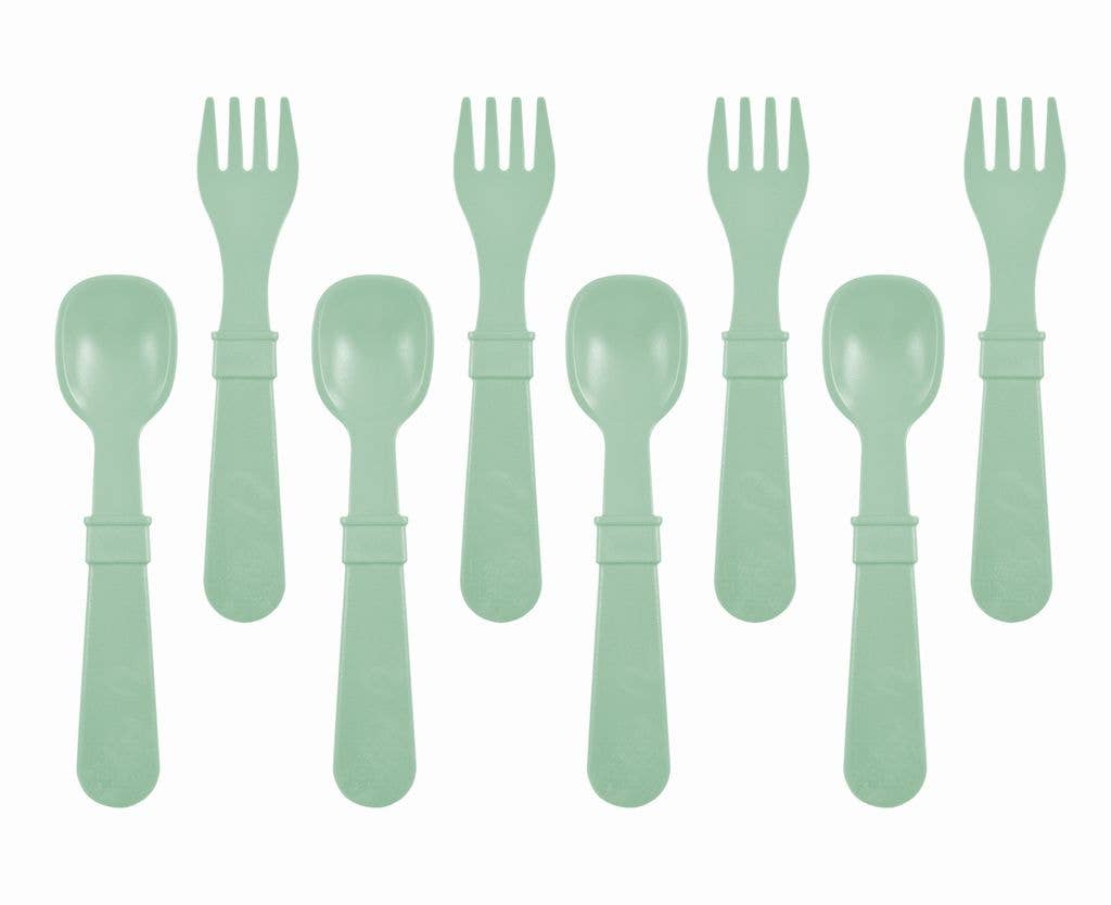 Re-Play Forks and Spoons - Sage - 4 of each