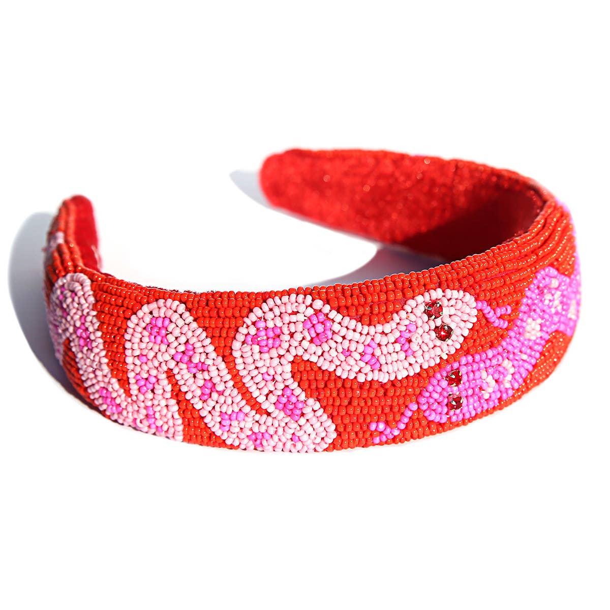 Red Snake Beaded Headband