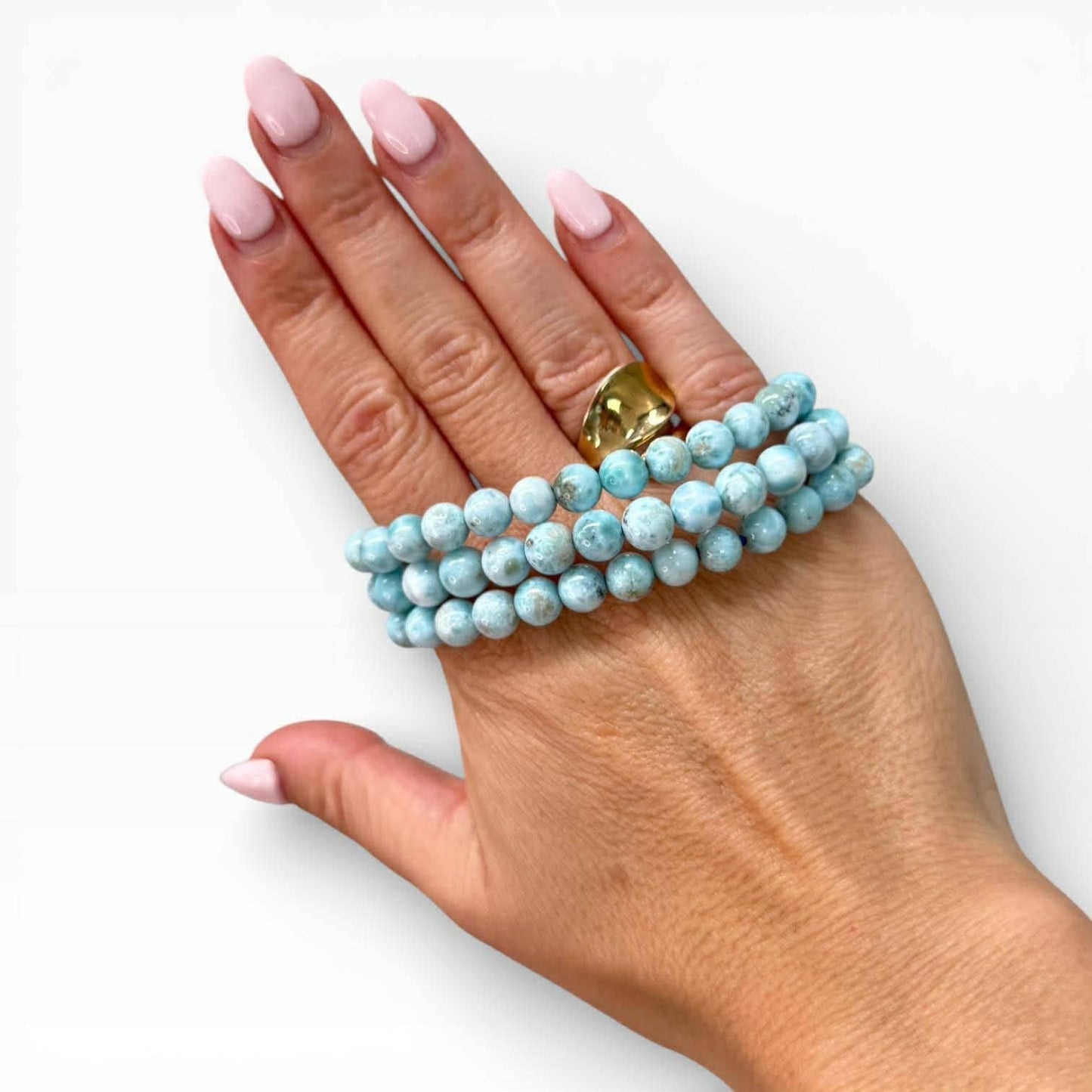 Larimar Bead Bracelet 8mm