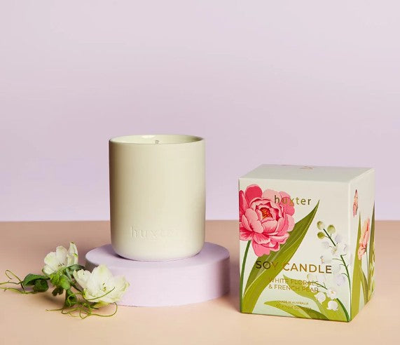 Huxter Soy Candle - White Florals & French Pear
