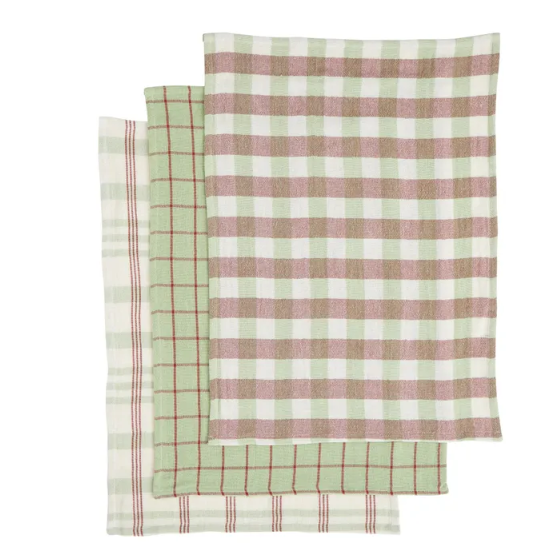 Kit Cotton Tea Towel Set 3 - Sage