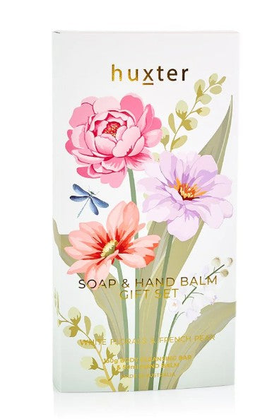 Huxter Soap & Hand Balm Gift Set - White Florals & French Pear