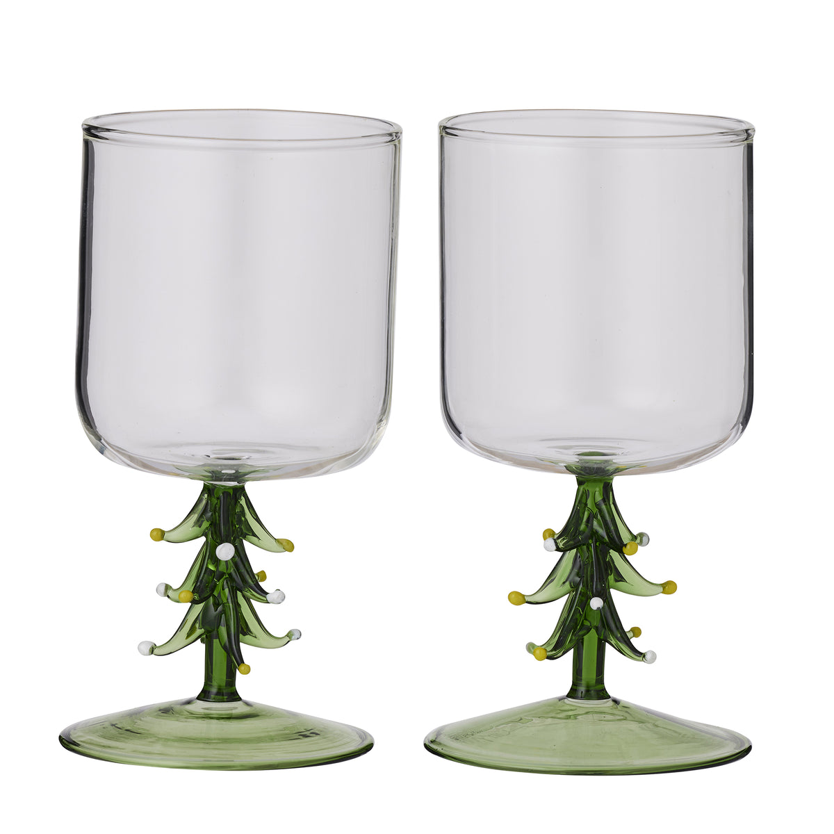 Chirstmas Tree Wine Glass Set 2 - Green