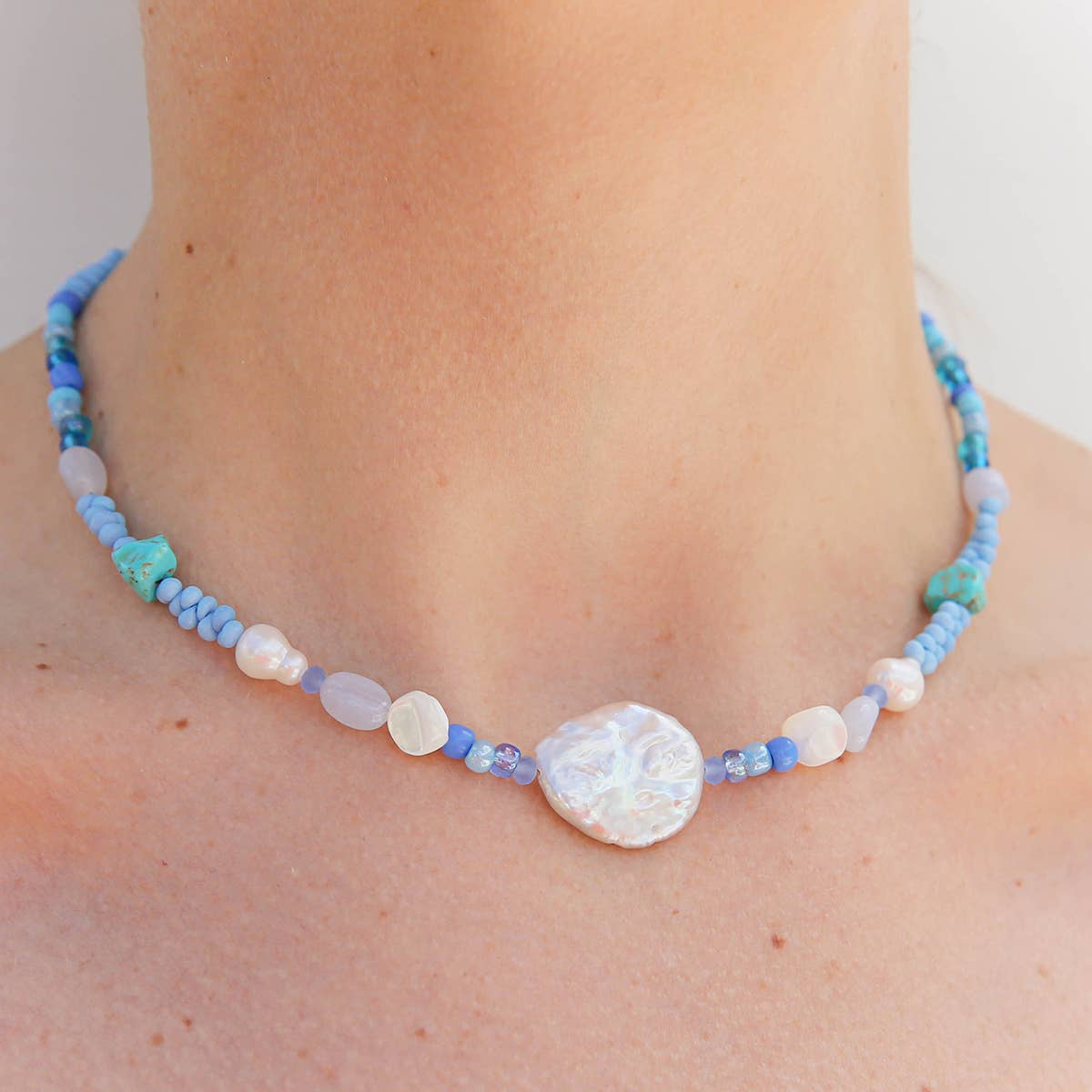 Blue Pearl Necklace