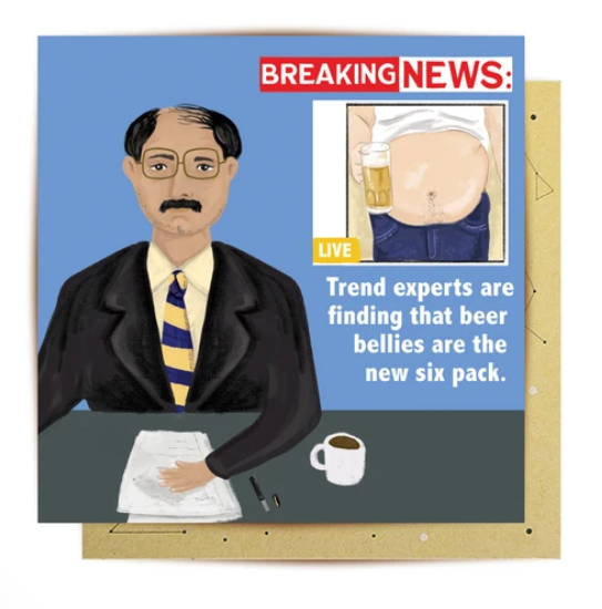 Card - Breaking News Beer Belly
