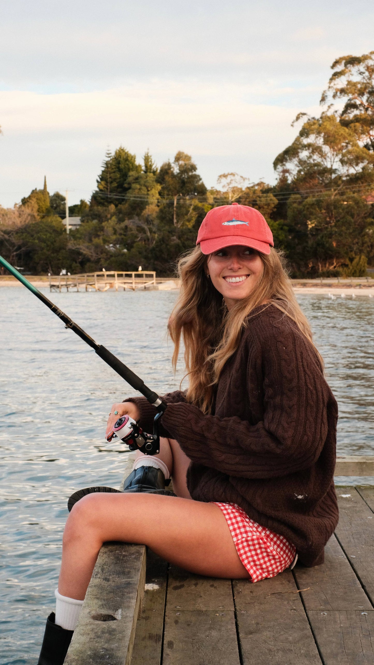 Adult Cap - Sardine Fish Lid in Red