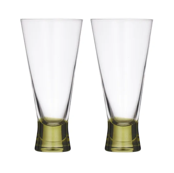 Canal Flute Glass S/2 - Olive