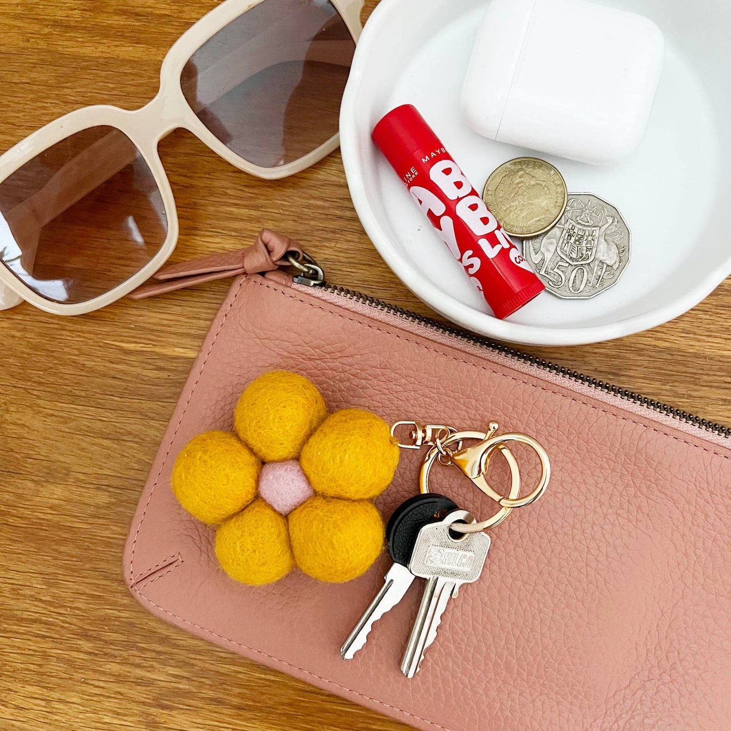 Felt Flower Keychain | Bag Charm - Assorted