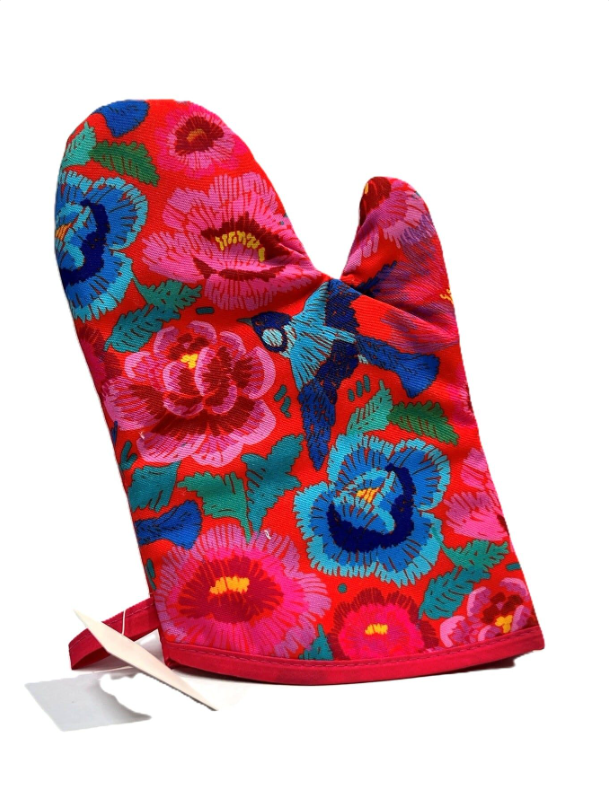 Oven Mitt Birds and Roses