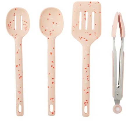 Kitchen 4pce Silicone Utensil Kit - Coral