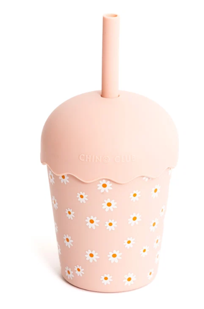 Pink Daisy Mini Smoothie Cup & Straw 200ml