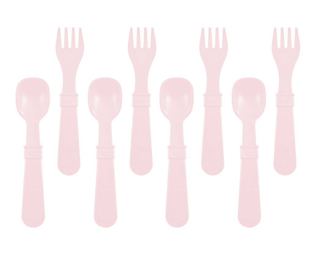 Re-Play Forks and Spoons - Ice Pink - 4 of each