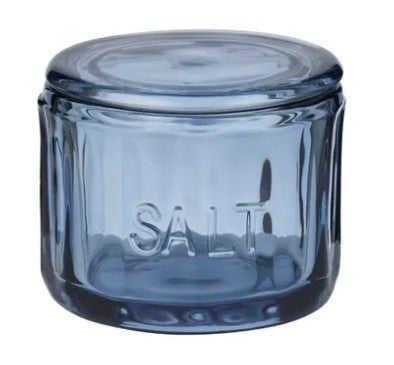 Lia Blue Glass Salt Jar