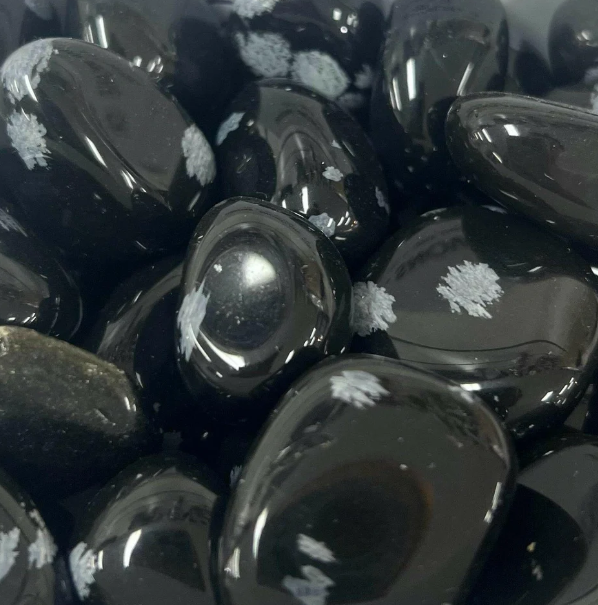 Crystal - Tumbled Snowflake Obsidian
