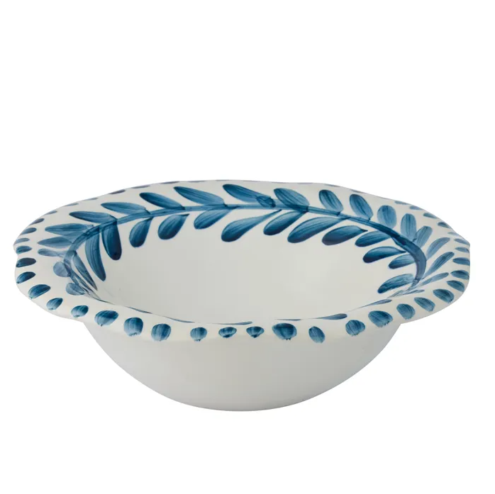 Terrassa Ceramic Bowl - Ivory & Navy