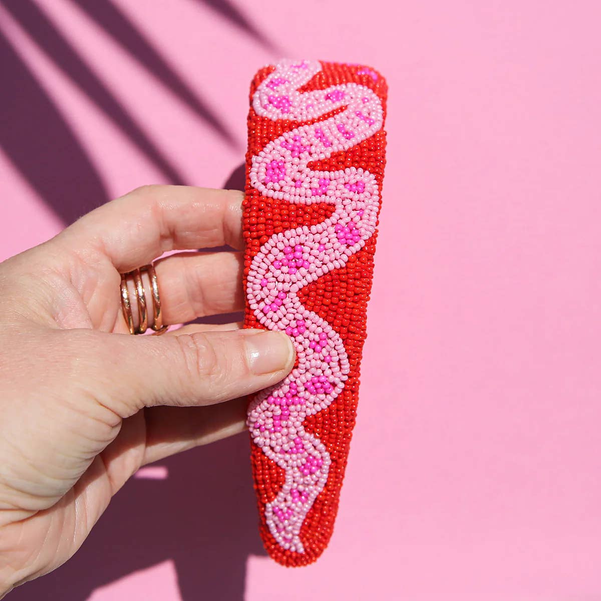 Red Snake Beaded Headband