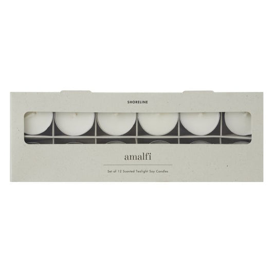 Amalfi Shoreline Scented Tea Light Candles pack of 12