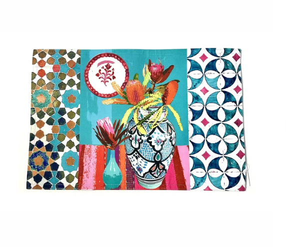 Canvas Placemat Wildflower Aqua