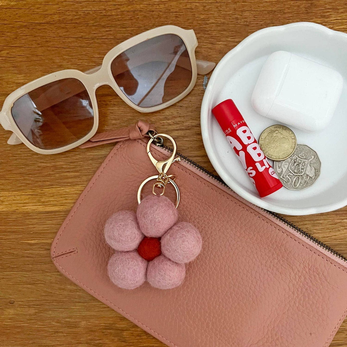 Felt Flower Keychain | Bag Charm - Assorted