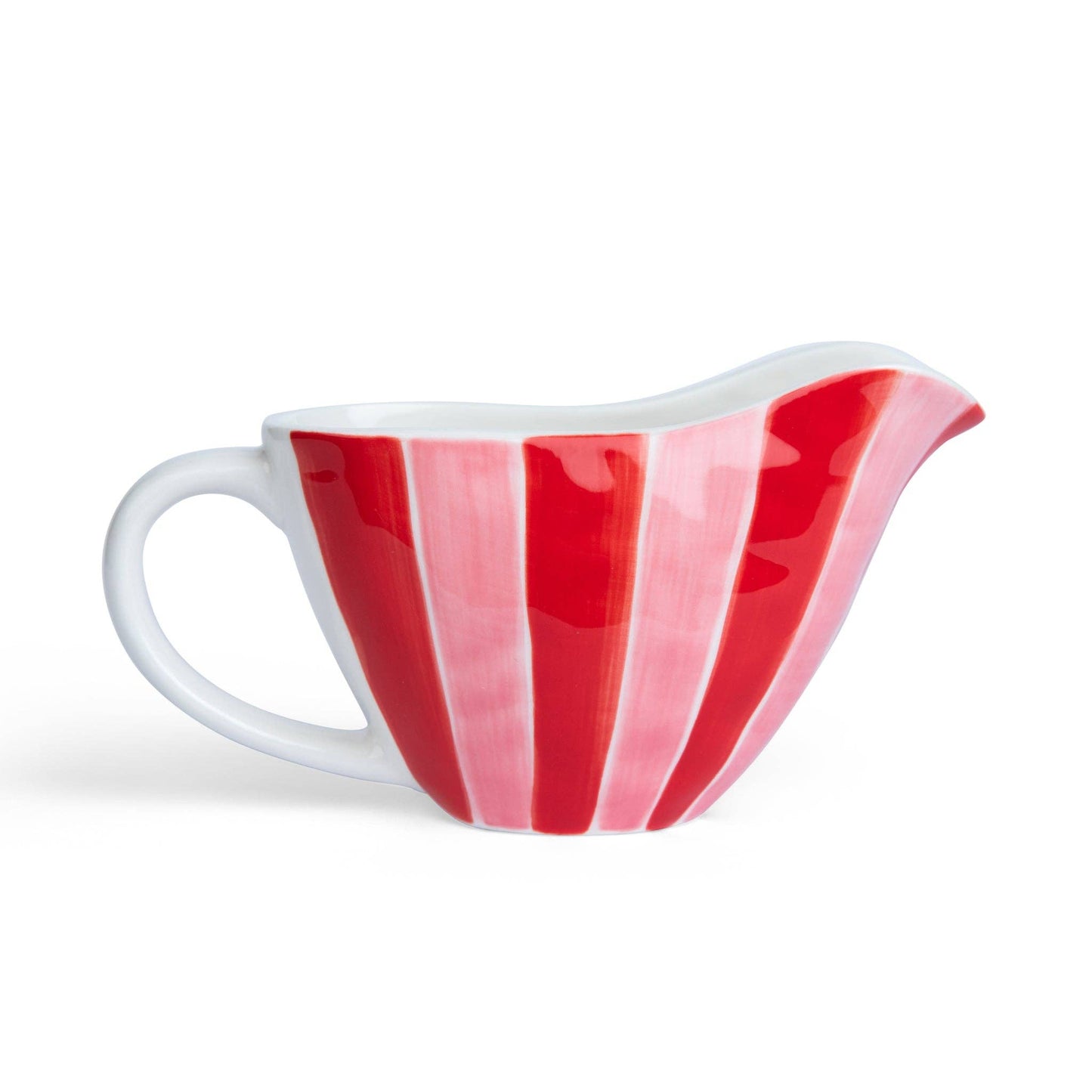 Ceramic Gravy Jug | Pink & Red Stripe
