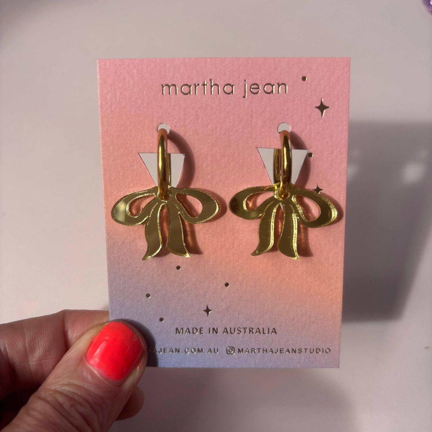Floppy Bow Earrings - gold