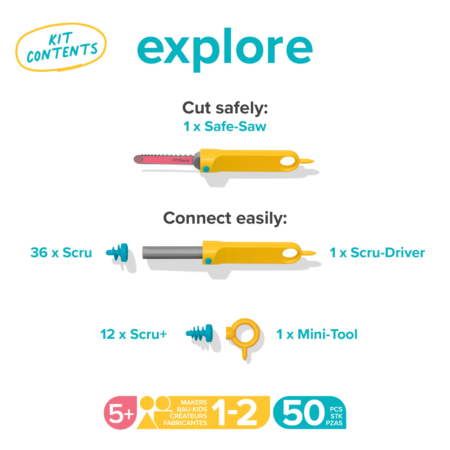 Explore Kit | Makedo Cardboard Construction for 1-2 Makers