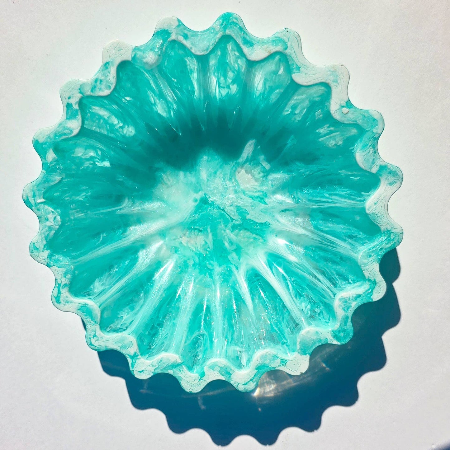 Coastal Blue Ruffle Bowl