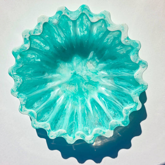 Coastal Blue Ruffle Bowl
