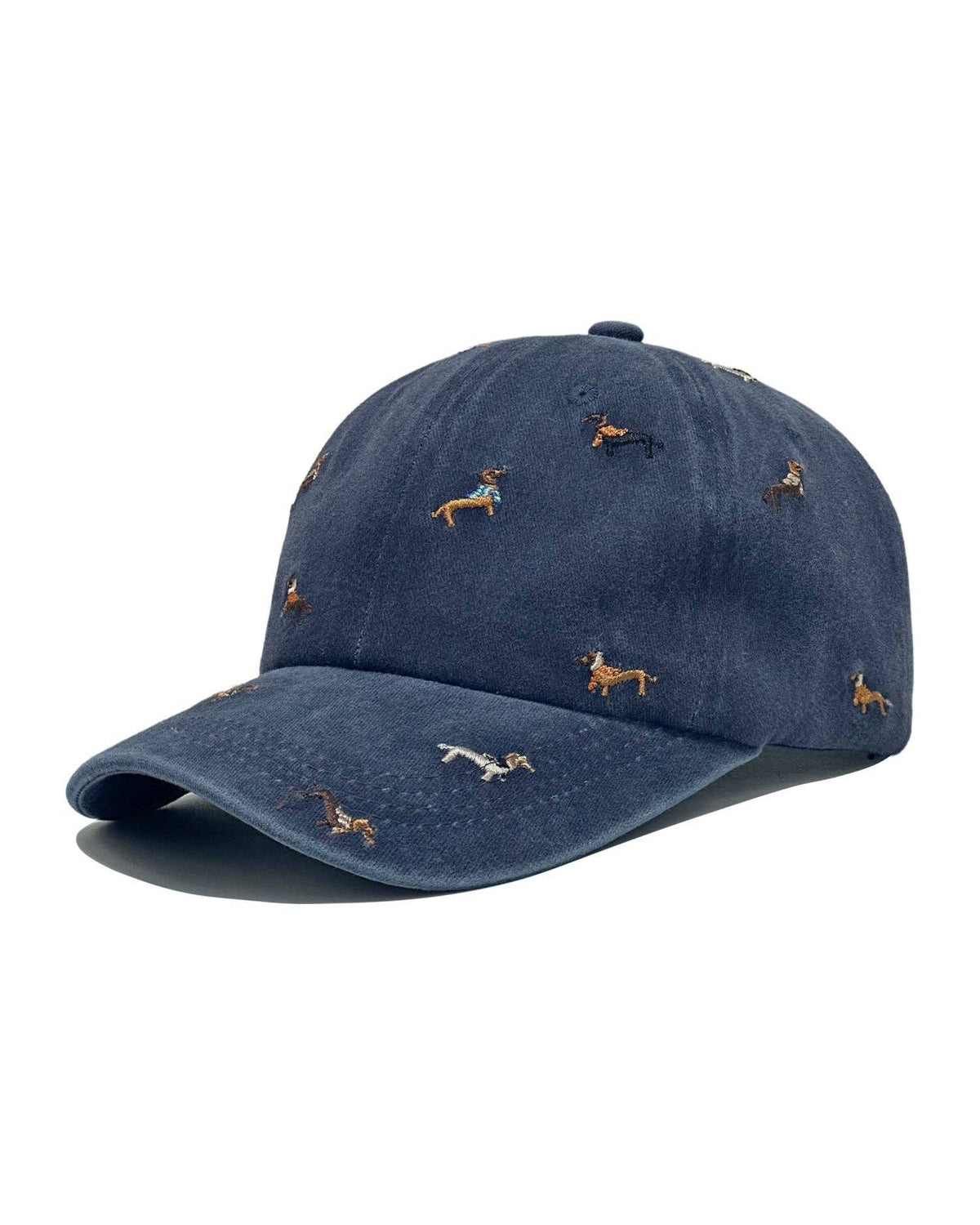 Top Dog – Dachshund Embroidered Denim Cap – Navy