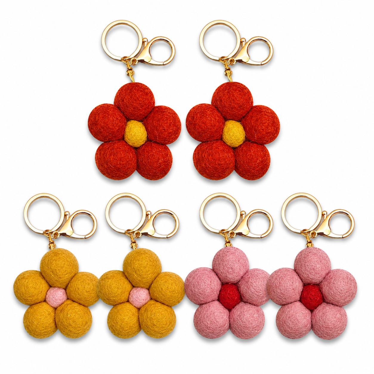 Felt Flower Keychain | Bag Charm - Assorted