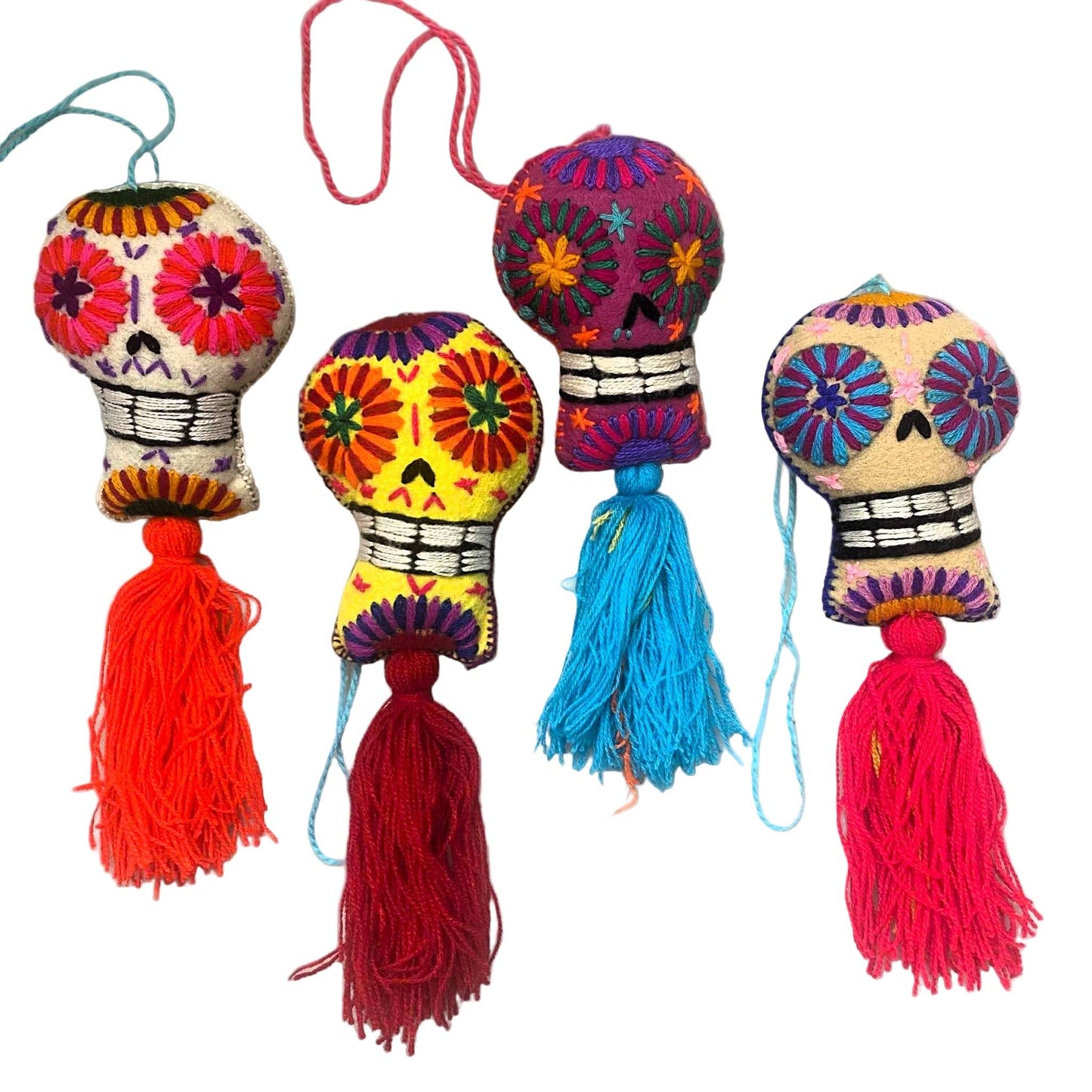 Hand Embroidered Colourful Mexican Sugar Skull - Assorted