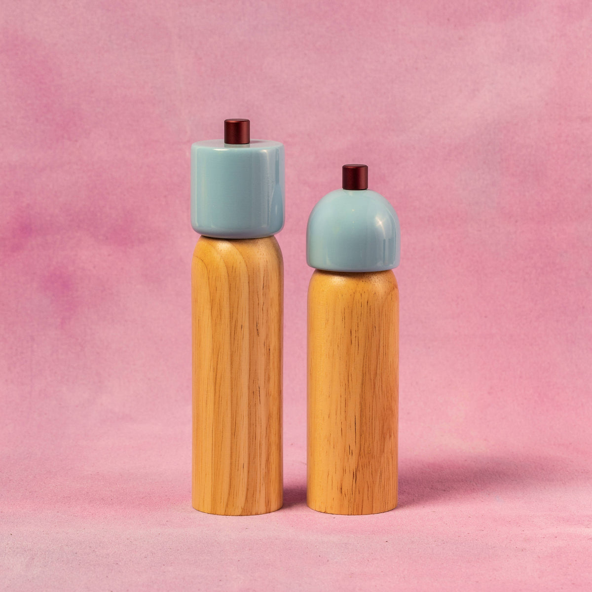 Salt & Pepper Grinder - Light Blue & Burgundy