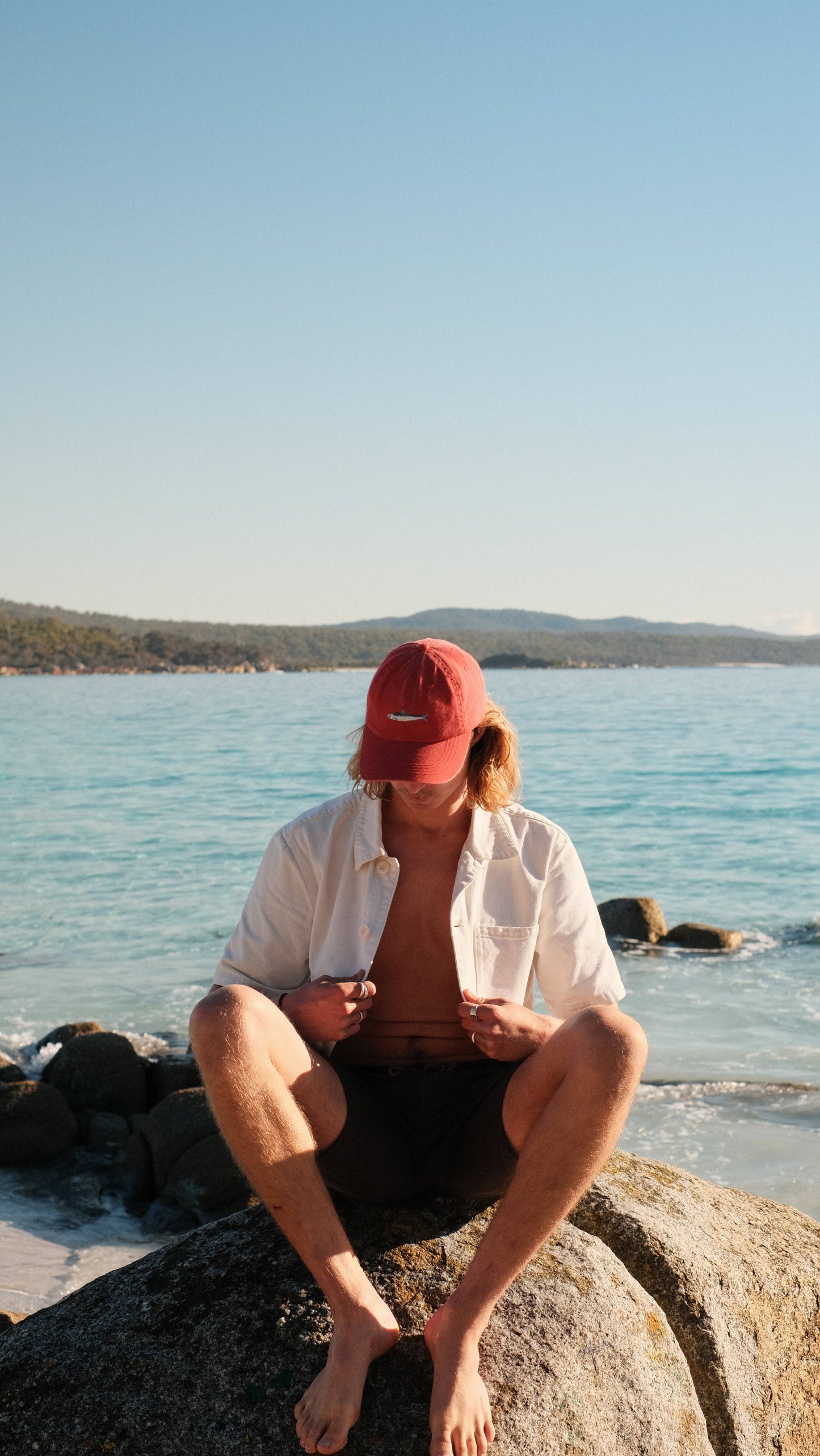 Adult Cap - Sardine Fish Lid in Red