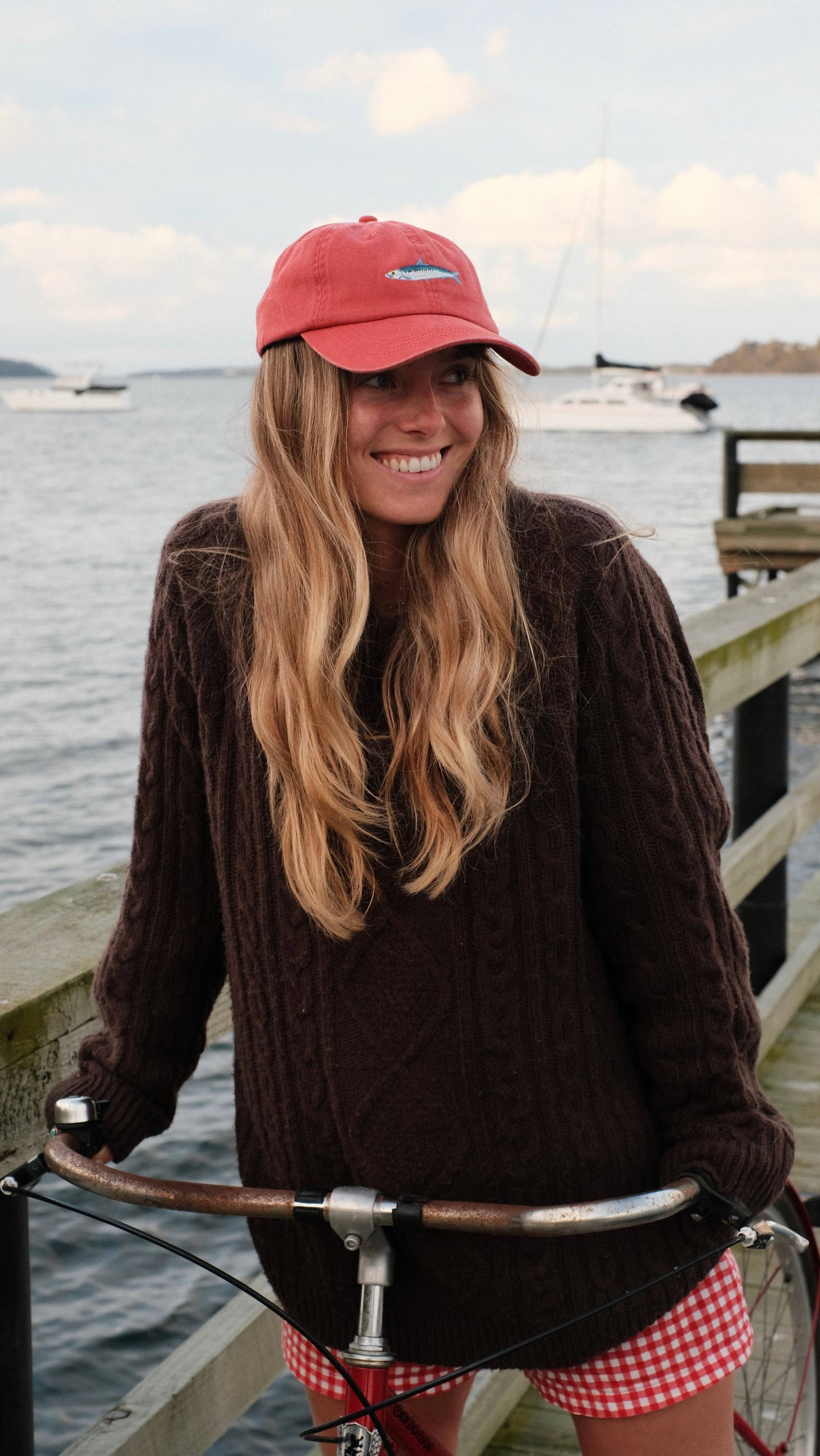 Adult Cap - Sardine Fish Lid in Red