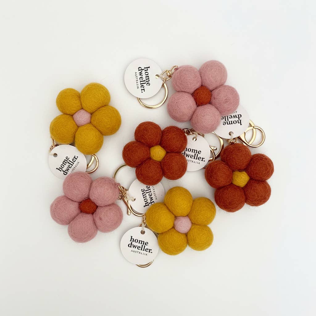 Felt Flower Keychain | Bag Charm - Assorted