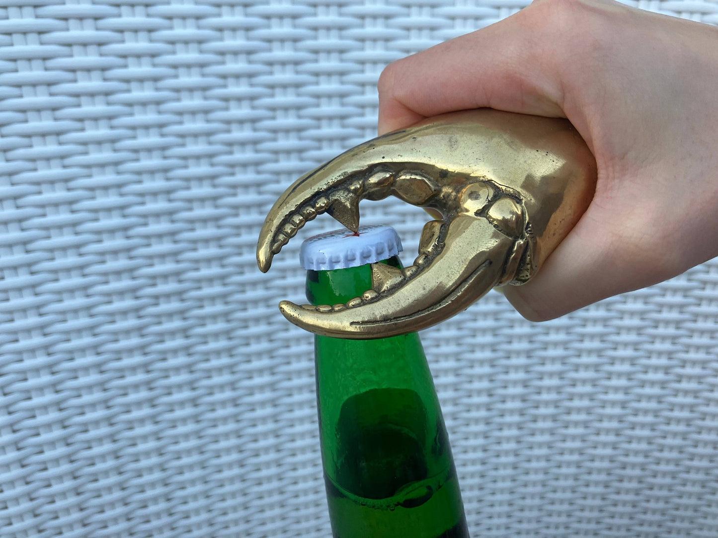 Crab Claw Bottle Opener, Bronze, Handmade