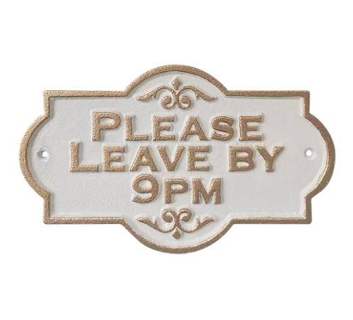 Cast Iron Sign - 9pm