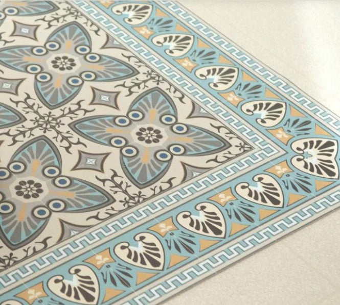 Vinyl Rug - Bella Barcelona Turquoise 70 x 120cm