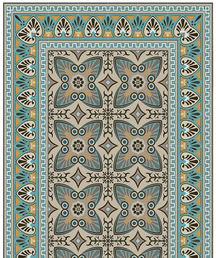 Vinyl Rug - Bella Barcelona Turquoise 70 x 120cm