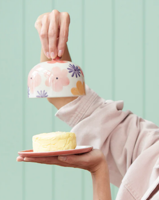 Ditsy Butter Dish - Pink