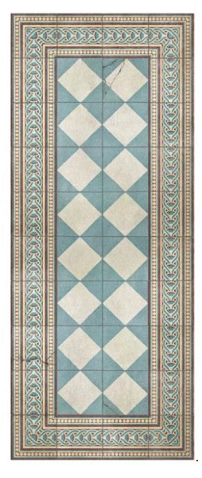 Vinyl Rug - Gambit Cyan 80 x 195cm