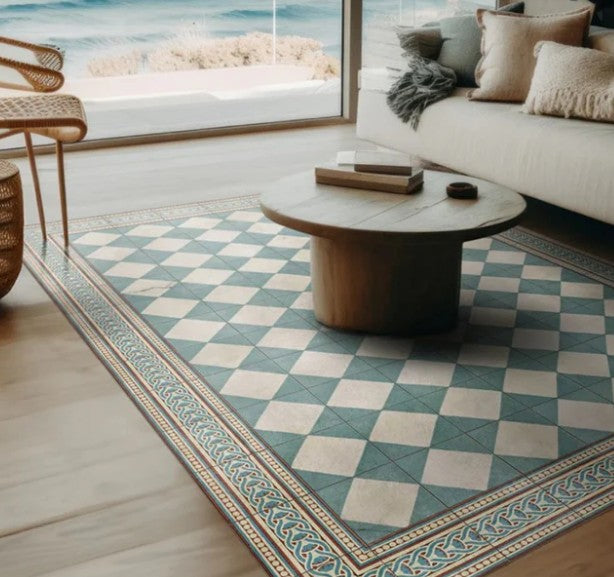 Vinyl Rug - Gambit Cyan 80 x 195cm