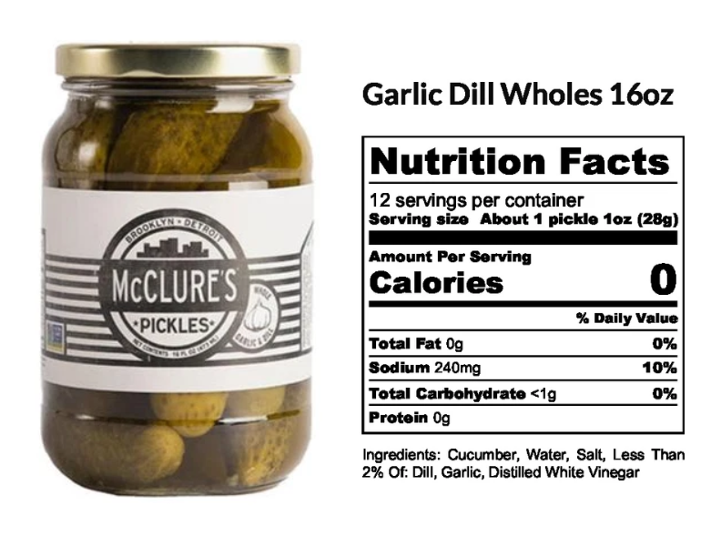McClures Garlic & Dill Whole Pickle 500g