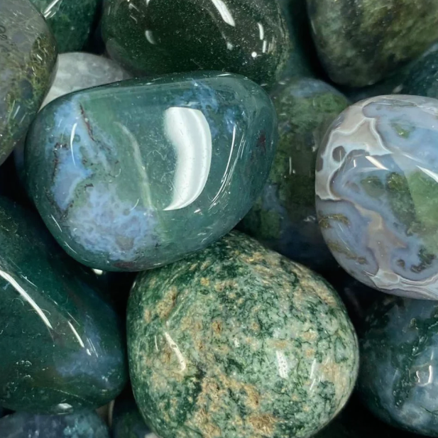 Crystal - Tumbled Moss Agate