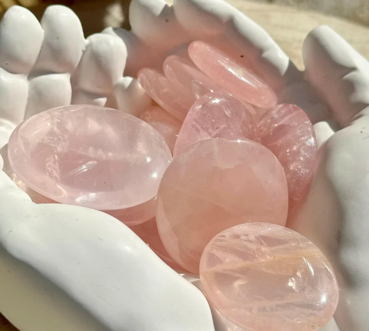 Crystal - Palm Stone Rose Quartz