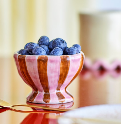 Nini Rose & Brown Stoneware Bowl