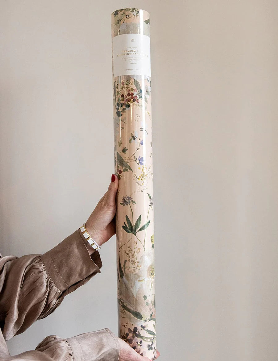 Gift Wrap Roll - Summer Peonies (Blush) 30m