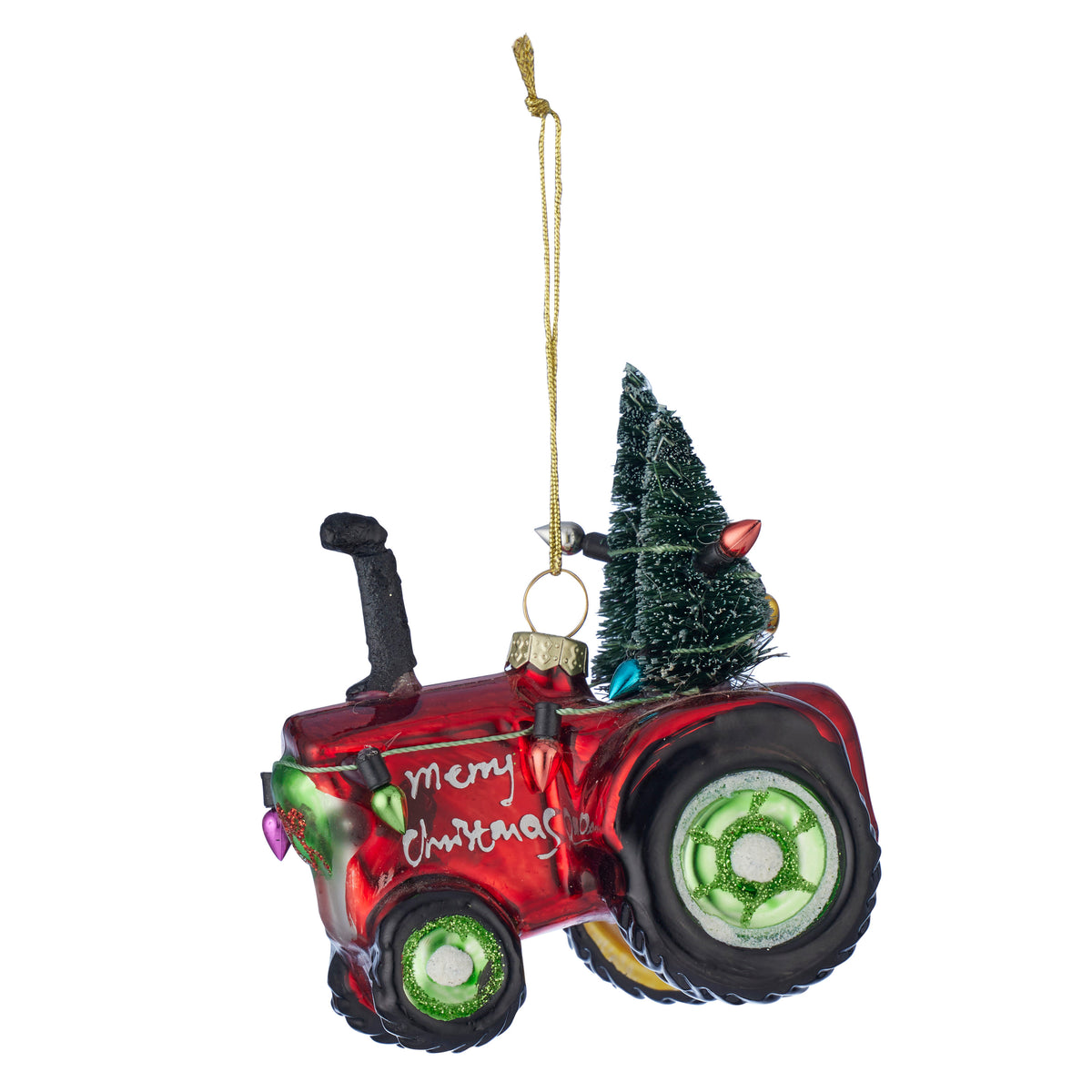 Tractor & Tree Ornament Glass