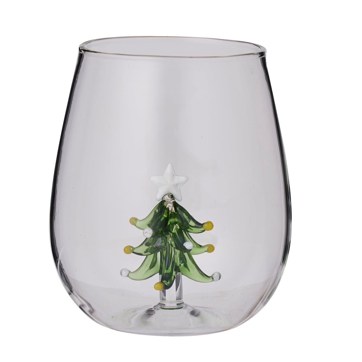 Wine Glass Christmas Tree - Green